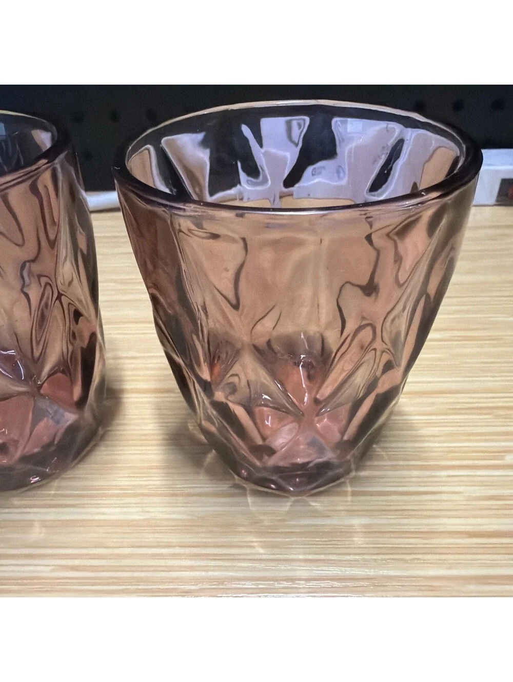VTG 2 Jeannette Glass Company Windsor purple Amethyst depression glass tumblers*